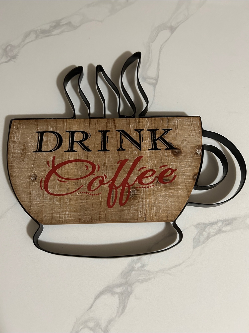 Hobby Lobby Coffee Cup Wall Sign in Red and Black